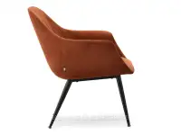 Fotel do salonu z przeszyciami OSMA MIEDZIANY CZARNA - profil