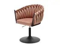 Produkt: Fotel rosa-ring pudrowy-róż welur, podstawa czarny