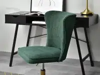 Krzesło do biurka SELLA CROSS ZIELONE ZŁOTA NOGA - komfortowe siedzisko