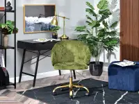fotel sensi-move zielony tkanina, podstawa złoty