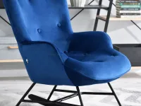 Fotel bujany SIBIL GRANATOWY WELUROWY uszak z pikowaniem - komfortowe siedzisko