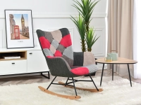 Fotel bujak SIBIL PATCHWORK 3 - BUK - w aranżacji ze stolikiem ROSIN