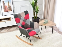 Fotel bujak SIBIL PATCHWORK 3 - BUK - w aranżacji ze stolikiem ROSIN