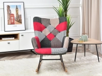 Fotel bujak SIBIL PATCHWORK 3 - BUK - w aranżacji ze stolikiem ROSIN
