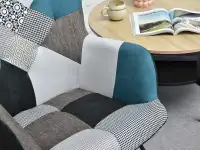 Fotel bujany SIBIL PATCHWORK 4 - BUK  - mnogość materiałów