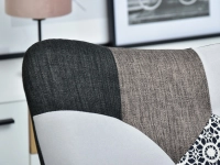 Fotel bujany SIBIL PATCHWORK 4 - BUK - charakterystyczne materiały