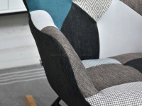 Fotel bujany SIBIL PATCHWORK 4 - BUK - podwójne przeszycie