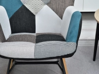 Fotel bujany SIBIL PATCHWORK 4 - BUK - przeszycia 