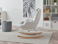 Skandynawski fotel bujany SIBIL PATCHWORK 2 + BUK - - aranżacji