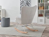 Skandynawski fotel bujany SIBIL PATCHWORK 2 + BUK - - aranżacji
