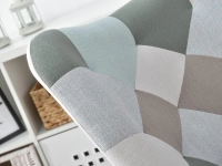 Skandynawski fotel bujany SIBIL PATCHWORK 2 + BUK - charakterystyczne detale