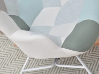 Skandynawski fotel bujany SIBIL PATCHWORK 2 + BUK - charakterystyczne detale