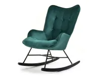 Produkt: Fotel sibil zielony welur, podstawa czarny-czarny