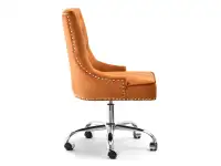 Fotel biurowy z pinezkami SORIA POMARAŃCZOWY WELUR - CHROM - profil