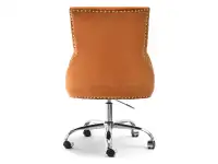Fotel biurowy z pinezkami SORIA POMARAŃCZOWY WELUR - CHROM - tył