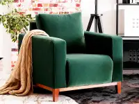 Produkt: Fotel stockholm zielony welwet, podstawa orzech