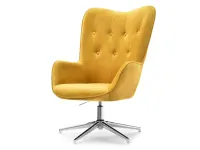 Produkt: Fotel trini żółty welur, podstawa chrom