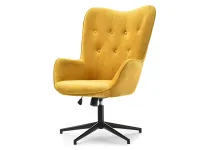 Produkt: Fotel trini żółty welur, podstawa czarny