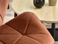 Welurowy fotel regulowany VELO MIEDZIANY - CZARNA podstawa - futurystyczne detale