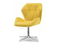 Produkt: Fotel velo żółty welur, podstawa chrom