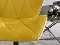 Fotel velo żółty welur, podstawa czarny