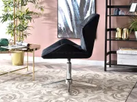 Fotel klubowy obrotowy VELO CZARNY pik z velvetu noga chrom - w aranżacji ze stolikiem IBIA XL