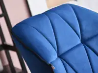 Fotel obrotowy VELO GRANATOWY WELUR na czarnej nodze - welurowa tkanina
