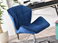 Fotel VELO MOVE GRANATOWY velvet do biurka gabinetu - nowoczesne siedzisko