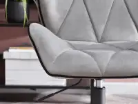 Fotel wypoczynowy VELO SZARY velvet pik z czarną podstawą - detale