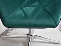 Fotel obrotowy VELO ZIELONY z pikowanego weluru + chrom - solidne wykonanie