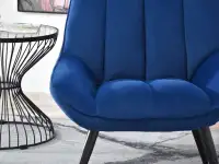 Fotel wypoczynkowy ZOTI GARANTOWY z czarnymi nogami - przeszycia w siedzisku