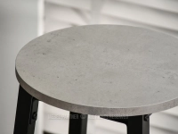 Hoker barowy niski w stylu loftowym FISKER BETON - CZARNY - detale