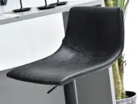 Loftowy hoker ze skóry NR 60 GRAFITOWY obrotowy z regulacją - komfortowe siedzisko
