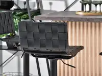Hoker barowy 63 skóra ekologiczna - CZARNY - czarne krzesło do wyspy