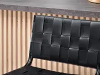 Hoker barowy 63 skóra ekologiczna - CZARNY - krzesło barowe czarne