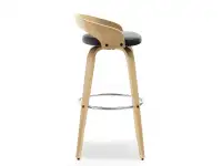 Krzeslo barowe z drewna i skóry obrotowe nr 38 dab czarny - profil