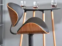 Drewniane krzesło barowe do kuchni 42 orzech-czarny - profil siedziska