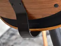 Drewniane krzesło barowe do kuchni 42 orzech-czarny - solidne wykończenia