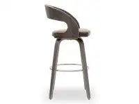 Industrialne krzesło barowe z drewna i skóry nr 48 vintage - profil