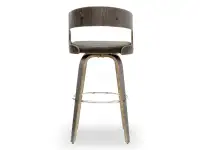Industrialne krzesło barowe z drewna i skóry nr 48 vintage - tył