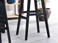 Designerskie krzesło barowe ELMO czarne - stabilna podstawa