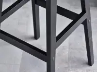 Designerskie krzesło barowe ELMO czarne - drewno
