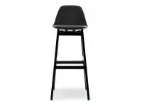 Designerskie krzesło barowe ELMO czarne - przód
