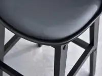 Designerskie krzesło barowe ELMO czarne - miękka ekoskóra