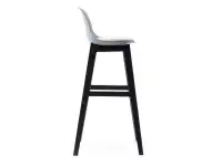 Designerskie krzesło barowe ELMO szare - profil