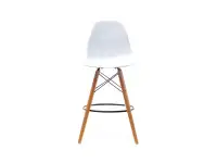 Krzesło barowe EPS DSW białe - wygląd przodu.