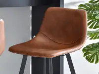 Hoker barowy z eko-skóry na stalowej podstawie GOBI - komfortowe siedzisko