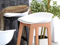 Krzesło barowe do kuchni RULE białe - siedzisko