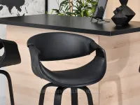 Nowoczesne krzesło barowe NR 51 BENT CZARNE DREWNO - oryginalna forma siedziska