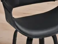 Nowoczesne krzesło barowe NR 51 BENT CZARNE DREWNO - wysokiej jakości skóra ekologiczna